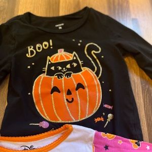 Toddler Girl 3T Halloween Minnie Mouse Pajamas and long sleeve tee